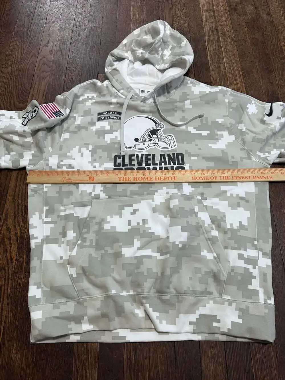 Nike NFL Cleveland Browns 2024 Salute To Service Arctic Camo Pullover Hoodie L